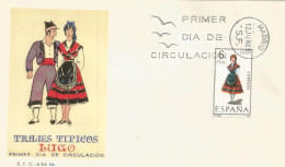 ESPAÑA SPD FDC TRAJE TIPICO TEXTIL FASHION LUGO - Textiel