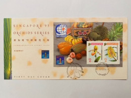 Singapore 1994 FDC International Stamp Exhibition HONG KONG '94 Orchids Orchid Fruits Plants Flora Flowers HK China - Orchids