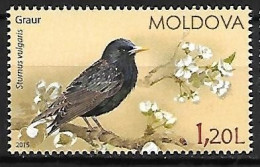 Moldova - MNH ** 2015 :   Common Starling  -  Sturnus Vulgaris - Sperlingsvögel & Singvögel