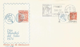 ESPAÑA SPD FDC SIA DEL SELLO 1974 STAMP DAY - Sellos Sobre Sellos