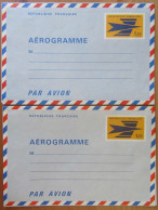 France - 2 Aérogrammes Emblème PTT 1002-AER Et 1003-AER Neufs - Aerogramas