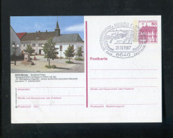 "BUNDESREPUBLIK DEUTSCHLAND" 1987, Bildpostkarte Mit Bildgleichem Stempel Ex "MERZIG" (L1101) - Cartes Postales Illustrées - Oblitérées