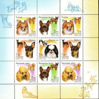 Russland 2002 - Mi.Nr. 837 - 841 Kleinbogen - Postfrisch MNH - Tiere Animals Hunde Dogs - Honden