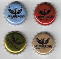 B 656 - CAPSULES DE BIERE - GRIMBERGEN - 4 CAPSULES COULEUR DIFFÉRENTE (Zéphyr En HAUT) - Bière