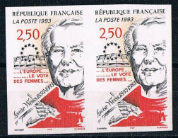 France 1993 N° 2809  Paire  Non Dentelé  IMP  Neuf MNH **  Louise Weiss Vote Des Femmes - 1991-2000