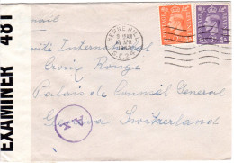 GB 1942, 2+3d Auf Brief V. Herne Hill I.d CH M. Doppel Zensur - Otros & Sin Clasificación