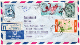 Thailand 1964, 4 Marken Auf Schönem Luftpost Reko Brief V. Chiangmai N. Italien - Otros - Asia