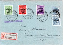 SBZ 1948, 5 Marken Auf Einschreiben Brief V. Forst (Lausitz) N. Bayern. - Lettres & Documents