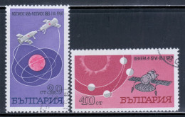 Bulgaria 1967 Mi# 1777-1778 Used - Russian Spaceships Cosmos 186 And Cosmos 188 / Venus 4 / Space - Europa