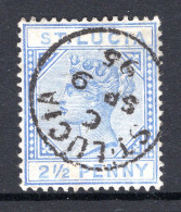 St Lucia 1891-98 QV - Wmk. Crown CA - Die II - 2½d Ultramarine Used (SG 46) - Ste Lucie (...-1978)