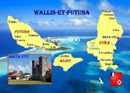 Wallis And Futuna Islands Map New Postcard * Carte Geographique * Landkarte - Wallis-Et-Futuna