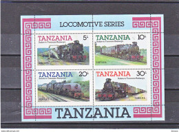 TANZANIE 1985 TRAINS YVERT BF  41, Michel Block 44 NEUF**  MNH Cote Yv: 13 Euros - Tanzania (1964-...)