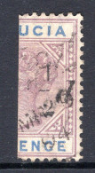 St Lucia 1891-92 QV - Surcharges - ½d On 6d Dull Mauve & Blue Bisect - Overprint Offset - Used (SG 54) - St.Lucia (...-1978)