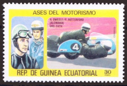 Equatorial Guinea 1976 MNH, Racing Motorcyclists R. Owesle & P.Rutterford, Sports - Automobile