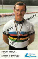 CARTE CYCLISME FRANK DEPINE SIGNEE TEAM LEJEUNE 1983 - Cyclisme