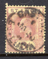 St Lucia 1904-10 KEVII - Wmk. Multiple Crown CA - 3d Purple On Yellow HM (SG 71) - Ste Lucie (...-1978)