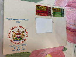 Hong Kong Stamp FDC 1970 Tung Wah - Cartas & Documentos