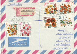 Germany DDR Cover Einschreiben Registered -1980 1981 1982- Autumn Flowers Railroads Railway Trains Locomotives Disabled - Covers & Documents