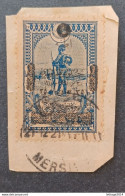 TURKEY OTTOMAN Türkiye 1921 ANNIVERSARY OF THE ARMISTICE CAT. UNIF 583 FRAGMANT CANCEL MERSINA 21-12-21 VERY RARE - Unused Stamps