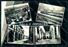 Arezzo San Sepolcro Saluti Da Foto FG Cartolina JK0153 - Arezzo