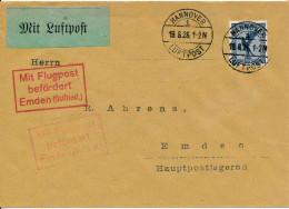 BF0715 / HANNOVER / LUFTPOST  -  19.8.26  ,  Nach Emden   -  Michel  380 - Poste Aérienne & Zeppelin