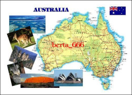 Australia Country Map New Postcard * Carte Geographique * Landkarte - Sonstige & Ohne Zuordnung