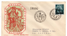 Carta Con Matasellos Commemorativo Congreso Mariano De 1954 Zaragoza - Covers & Documents