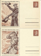 UKRAINE - 2 E.P. Neufs "Tag Der Briefmarke 1942" (Afrika Korps Et Kriegsmarine) - Giornata Del Francobollo
