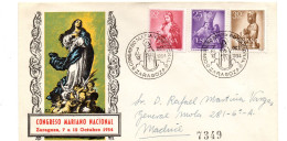 Carta Con Matasellos Commemorativo Congreso Mariano De 1954 - Brieven En Documenten