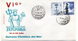 Carta Con Matasellos Commemorativo Exposicion Filatelica Vigo De 1966 - Brieven En Documenten