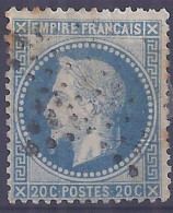 Francia 1867. YT = 29,  Usado (o). Napoleón III 20 C - 1863-1870 Napoléon III Lauré