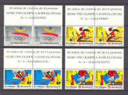 Spain. Pre-Olympic Barcelona-92 (1) 2963-66 Pareja Con Etiqueta - Nuevos