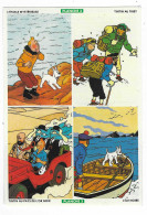 PLANCHE N°3 PUB PUBLICITAIRE ALSA QUATRE AUTOCOLLANTS LES AVENTURES DE TINTIN, L'ETOILE MYSTERIEUSE, AU TIBET, ILE NOIRE - Tintin