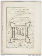 C1 AFRIQUE Nicolas BELLIN Plan Du FORT ANGLOIS DE COMMENDO 1748 Ghana ORIGINAL PORT INCLUS FRANCE - Cartes Géographiques