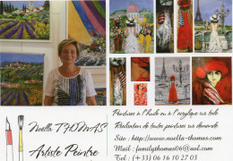 L - CARTE PUBLICITAIRE - ARTISTE PEINTRE NOELLA THOMAS - PEINTURE SUR COMMANDE - Other & Unclassified