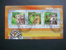 Owls. Eulen. Les Hiboux  # Guinea Guinee 2014 Used S/s #32 Birds - Uilen