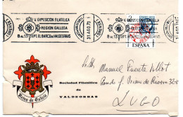 Carta Con Matasellos Commemorativo  Exposicion Filatelica Region Gallega De 1973 - Lettres & Documents