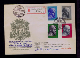 Gc8446 PORTUGAL "S.VICENTE DE PAULO 3th Cent." Fdc 1963-07-10 Porto (mailed SCARCE) V. Praia Ancora Statuary By Monsaraz - Cartas & Documentos