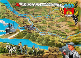 Vignes - Bordeaux Et Son Vignoble - Carte Géographique Du Vignoble - Blasons - CPM - Voir Scans Recto-Verso - Wijnbouw