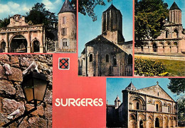 17 - Surgères - Multivues - Blasons - Flamme Postale De Surgères Flamex 80 - CPM - Voir Scans Recto-Verso - Surgères