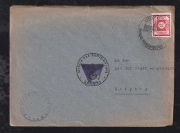 SBZ 1945 OST SACHSEN Brief 12Pf MEISSEN X LEIPZIG Alter Wahlumschlag Aufbrauch - Covers & Documents