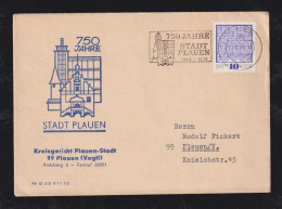 DDR 1974 Orts Brief PLAUEN Werbung 750 Jahre Stadt Plauen - Cartas & Documentos