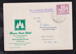 DDR 1977 Wirtschaftsdrucksache 15Pf  FRIEDRICHSRODA X ARTERN Werbung Nohl Reiseandenken - Storia Postale