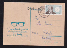 DDR 1980 Druchsache TAUCHA Werbung Brille Augenoptiker Görlich - Briefe U. Dokumente