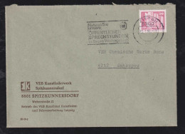 DDR 1986 Brief SPITZKINNERSDORF X SCHKOPAU Werbung VEB Kunstlederwerk - Lettres & Documents