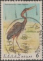 1973 GREECE USED STAMP ON BIRD/Ardea Purpurea- PURPLE HERON/PROTECTED BIRD - Picotenazas & Aves Zancudas