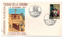 Tarjeta Commemorativa  Con Matasellos De 1974 La Coruña - Storia Postale