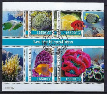 Animaux Coraux Guinée 2022 (393) Yvert N° 11533 à 11536 Oblitérés Used - Marine Life
