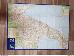 Carta O Cartina Turistica ACI Puglia E Basilicata Anni 70 Cm 85,00 X 115,00 - Other & Unclassified