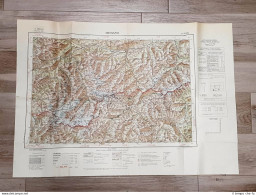 Carta Geografica Mappa Merano E Trentino Alto Adige I.G.M. Anno 1950 Cm 55 X 80 - Other & Unclassified